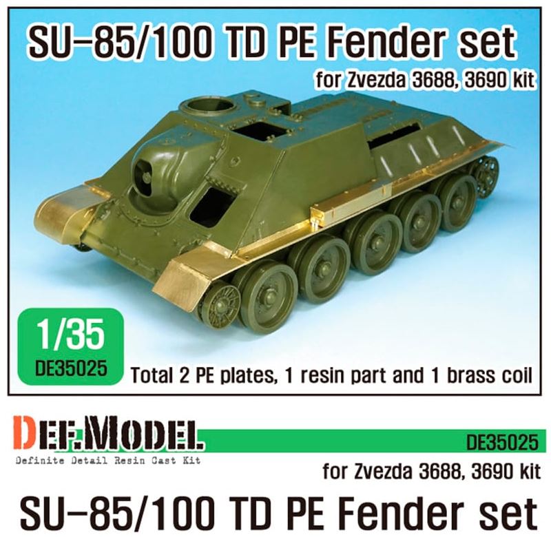DEF MODEL (1/35) SU-85/100 PE Fender Set (for Zvezda new kit)