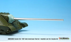 DEF MODEL (1/35) Set canna/mantello per cacciacarri sovietico SU-100 (per il nuovo kit Zvezda)