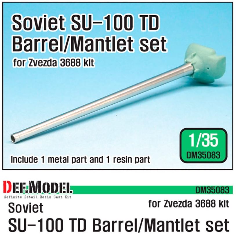 DEF MODEL (1/35) Soviet SU-100 Tank Destroyer Barrel / Mantlet Set (for Zvezda new kit)