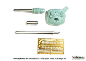 DEF MODEL (1/35) M48A5/M60 M68 Main Gun w/ Canvas Cover Set (for Dragon Kit)