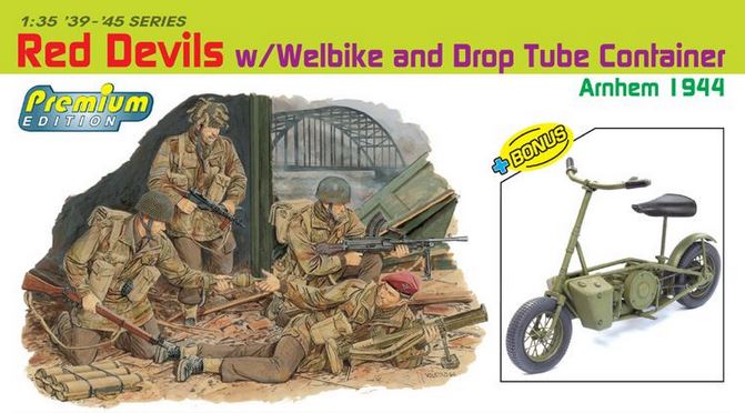 DRAGON (1/35) Red Devils w/Welbike and Drop Tube Container (ARNHEM 1944)