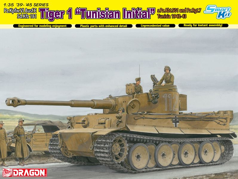 DRAGON Pz.Kpfw. VI Ausf. E Sd.Kfz.181 Tiger "131" Early Production s.Pz.Abt.504 Tunisia (Smart Kit)