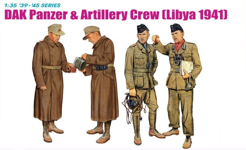 DRAGON (1/35) DAK Panzer & Artillery Crew (Libya 1941)