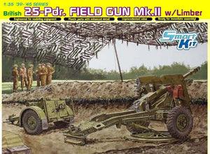DRAGON (1/35) British 25pdr Field Gun Mk.II w/Limber