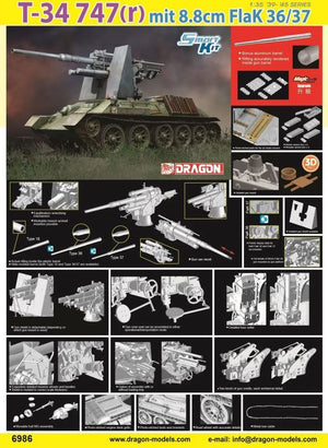 DRAGON (1/35) T-34 747(r) mit 8.8cm FlaK 36/37