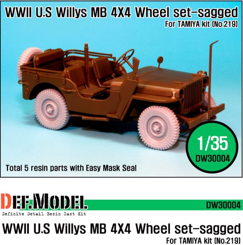 DEF MODEL (1/35) Willys MB 4x4 Truck Wheel Set (for Tamiya Kit)