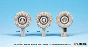 DEF MODEL (1/35) US Willys MB Rad mit Schneekettensatz ( für Tamiya/Dragon/Bronco 1/35)