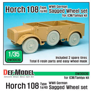 DEF MODEL (1/35) German Horch 108 typ 1a/40 Sagged Wheel set (for ICM/Tamiya Kit)