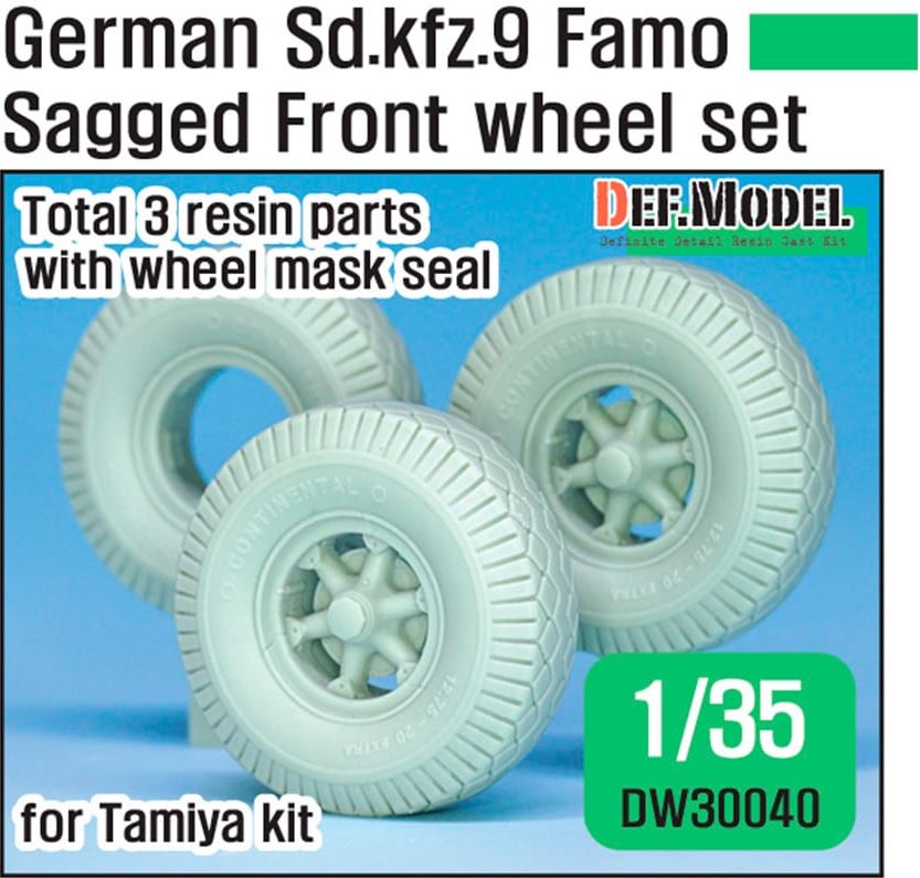 DEF MODEL (1/35) German Sd.Kfz.9 Famo Sagged Front Wheel Set (for Tamiya Kit)