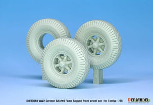 DEF MODEL (1/35) Tedesco Sd.Kfz.  Set di 9 ruote anteriori Famo Sagged (per kit Tamiya)