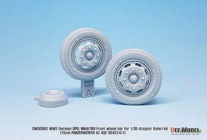 DEF MODEL (1/35) Set di ruote anteriori ribassate per Opel Maultier tedesca (per kit Dragon/Italeri)