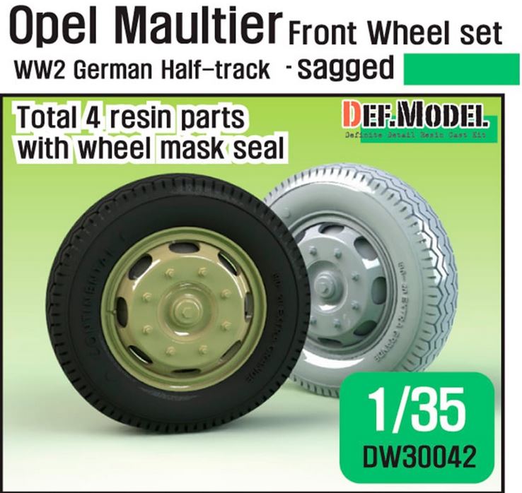 DEF MODEL (1/35) German Opel Maultier Sagged Front Wheel set (for Dragon/Italeri Kit)