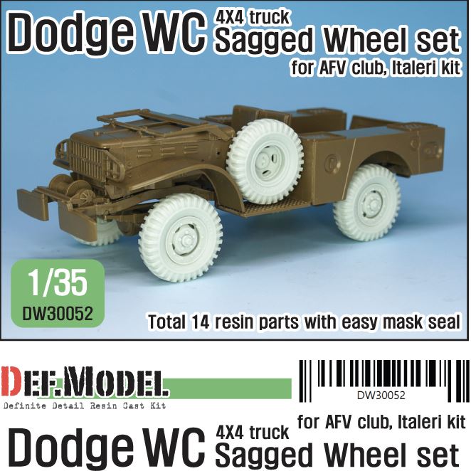 DEF MODEL (1/35) WW2 US Dodge WC 4X4 Sagged wheel set (for AFV club, Italeri)