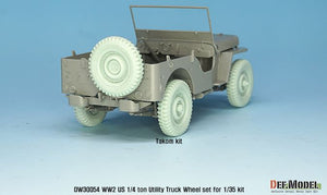 DEF MODEL (1/35) Set di ruote sgonfie per Willys MB USA (2) (per Tamiya, Takom, Dragon, Meng)