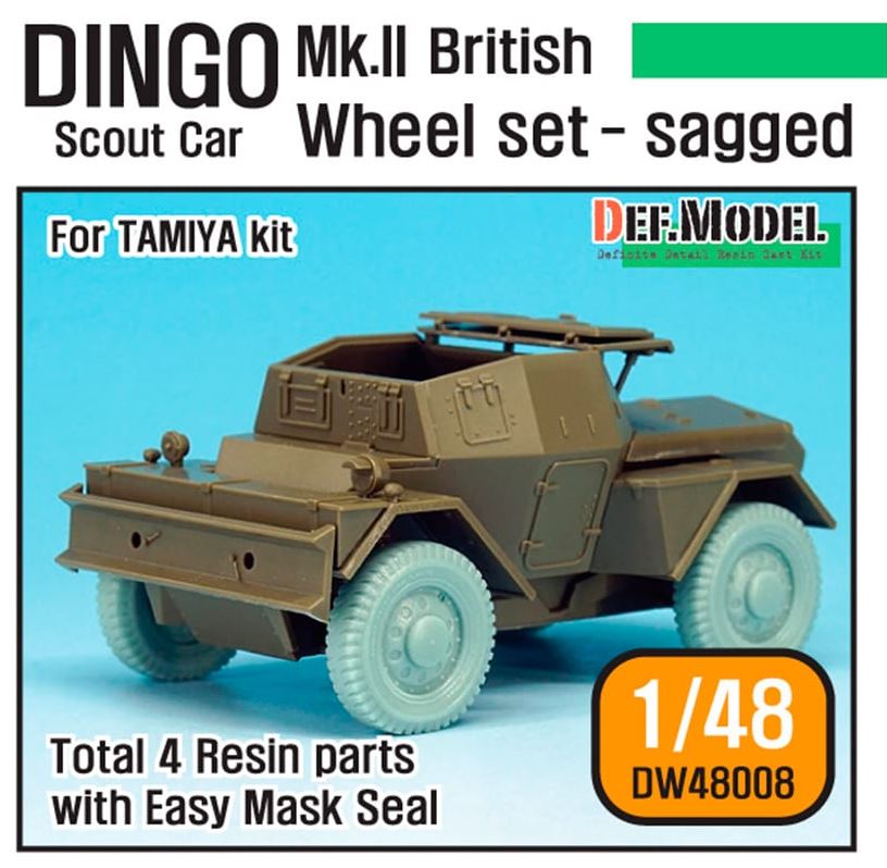 DEF MODEL (1/48) British Armored Scout Car "DINGO" Mk.II Wheel Set (for Tamiya)