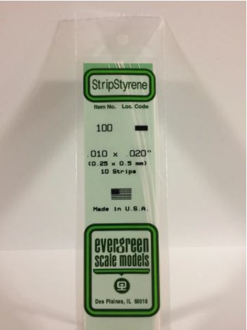 EVERGREEN Styrofoam Strips 0.1"x0.2" White