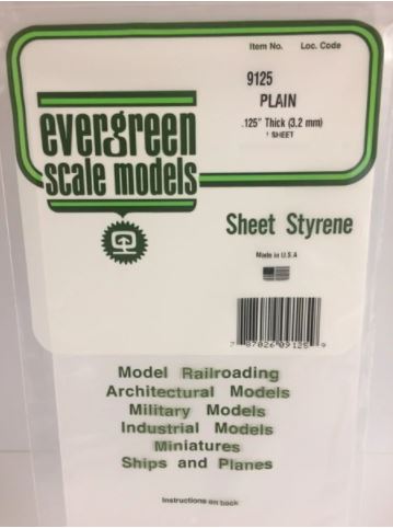 EVERGREEN Styrofoam sheet thickness 0.125" White