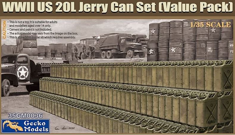 GECKO MODELS (1/35) WWII US 20L Jerry Can Set Value Pack