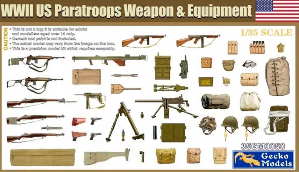 GECKO MODELS (1/35) WWII US Paratroops Weapon & Equipment