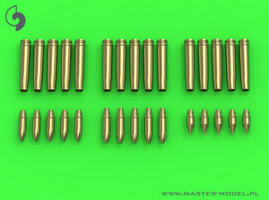 MASTER (1/35) German 2cm ammunition (cal. 20x138B) for Flak 30/38, KwK 30/38 - shells (15pcs) and 3 types of projectiles (5pcs of each type)