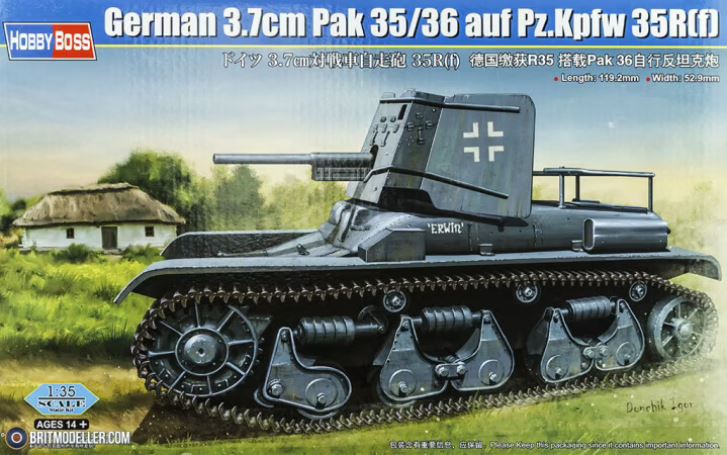 HOBBYBOSS (1/35) German 3.7cm Pak 35/36 auf Pz.Kpfw 35R 731(f)