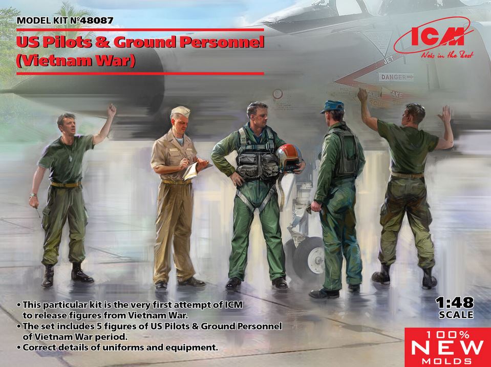 ICM (1/48) US Pilots & Ground Personnel (Vietnam War)