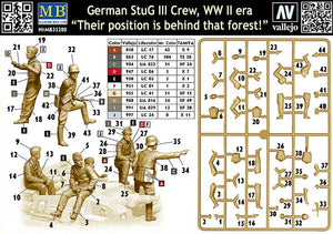 MASTER BOX (1/35) Deutsche StuG III Besatzung. Ihre Stellung befindet sich hinter dem Wald!