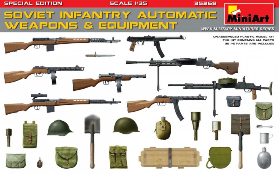 MINIART (1/35) Soviet Infantry Automatic Weapons & Equipment