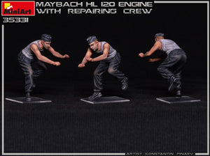 MINIART (1/35) Motore Maybach HL 120 per la famiglia Panzer III/IV con squadra di riparazione