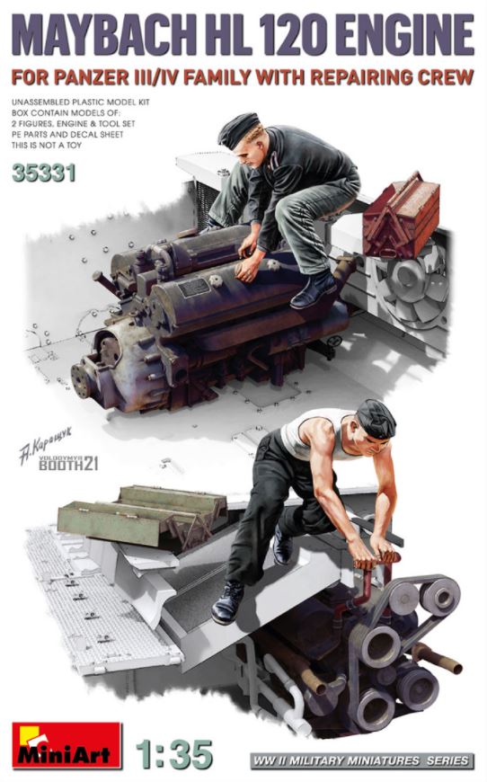 MINIART (1/35) Maybach HL 120 Engine for Panzer III/IV Family with Repair Crew