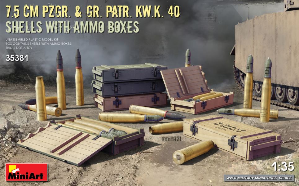 MINIART (1/35) 7.5cm Pzgr. & Gr. Patr. Kw.K. 40 Shells with ammo boxes