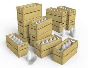 MINIART (1/35) Milk Bottles & Wooden Crates