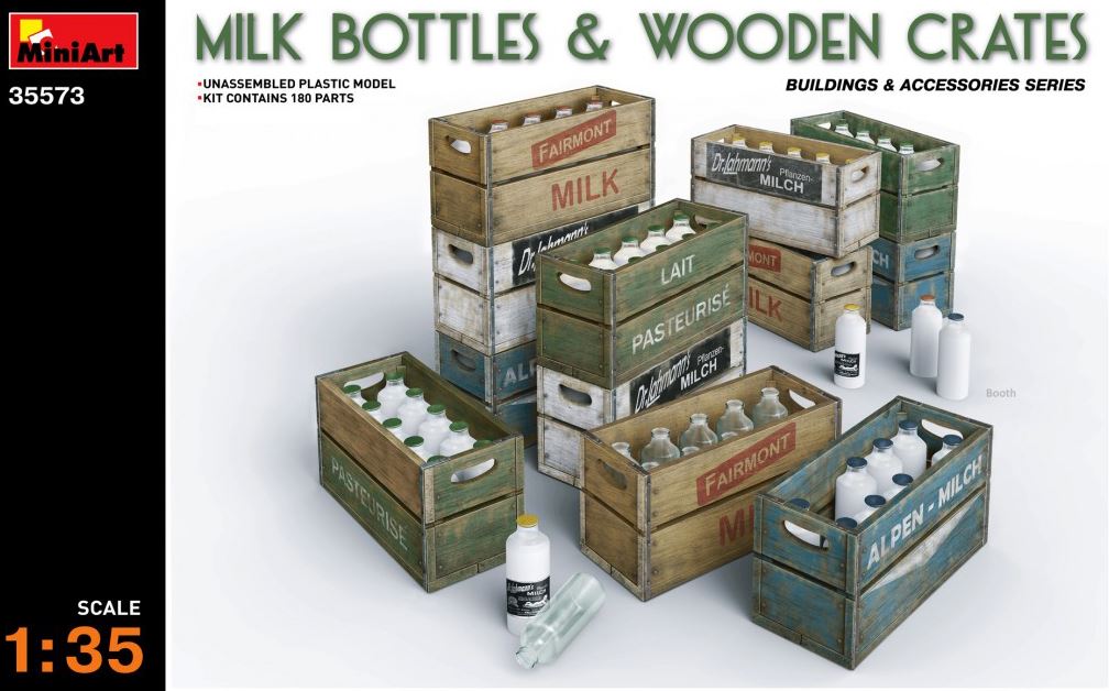 MINIART (1/35) Milk Bottles & Wooden Crates