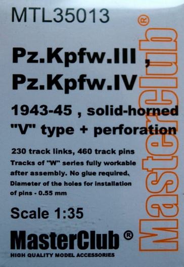 MASTERCLUB Cadenas Metálicas para Pz.Kpfw.IV , StuG III 1943 - 45 "V" + perforation