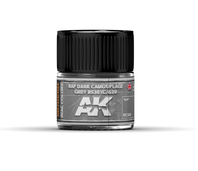 AK INTERACTIVE Real Color 300 - RAF Dark Camouflage Grey BS381C/629 10ml