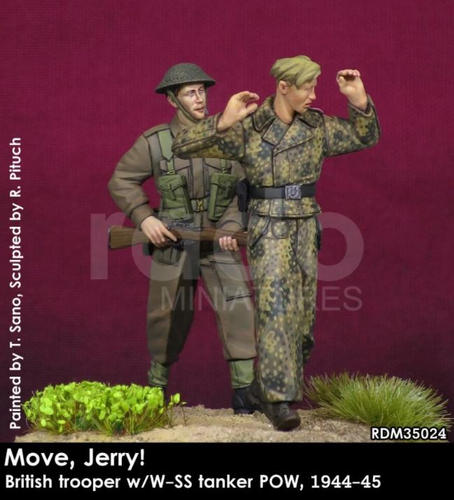 RADO MINIATURES Move, Jerry! British trooper w/W-SS tanker POW, 1944-45