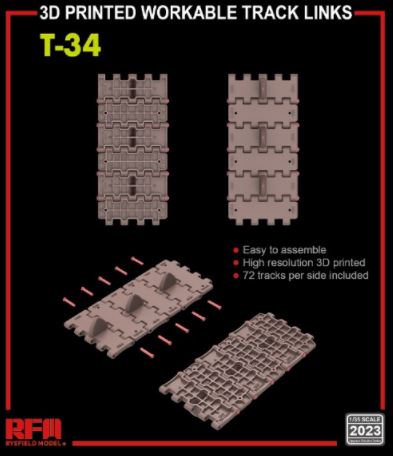 RYE FIELD MODEL 3D Printed Workable Track Links for T-34