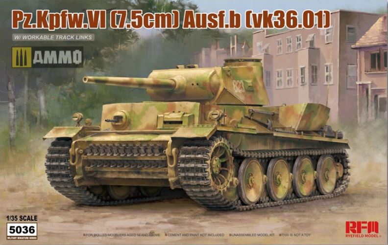 RYE FIELD MODEL Sd.Kfz. 181 Pz.kpfw.VI Ausf. E Tiger I Middle Production w/ Full Interior