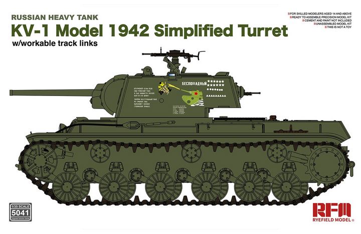 RYE FIELD MODEL (1/35) Russian Heavy Tank KV-1 Model 1942 Simplified Turret