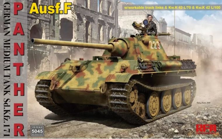 RYE FIELD MODEL (1/35) German Medium Tank Sd.Kfz.171 Panther Ausf.F w/workable track links & Kw.K 42 L/70 & Kw.K 42 L/100