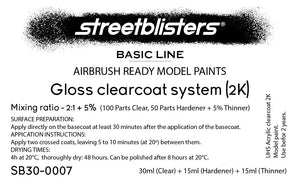 STREETBLISTERS Gloss Clearcoat System 2K - 1x30ml + 2x15ml