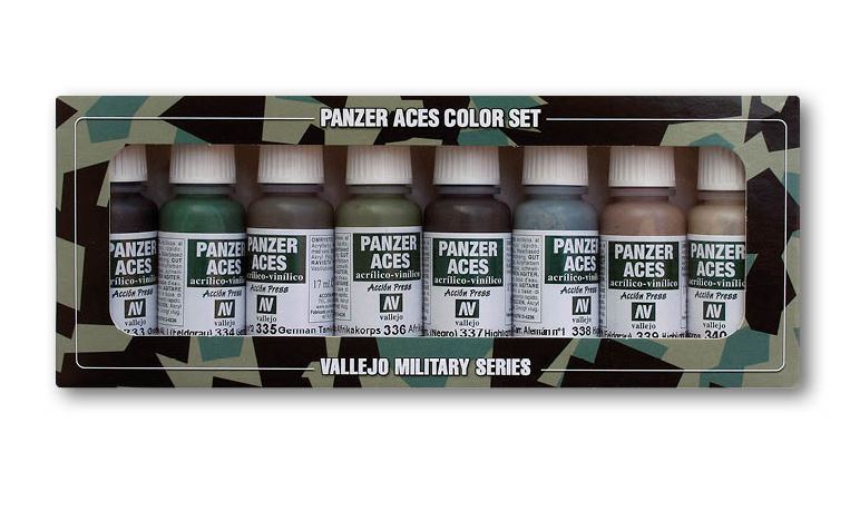 VALLEJO Model Color Set: Panzer Aces - Uniformes Carristas Alemanes (8 colores)