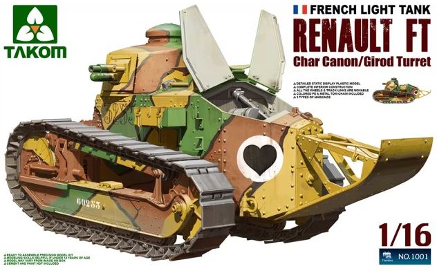 TAKOM (1/16) French Light Tank Renault FT - Char Canon/Girod Turret