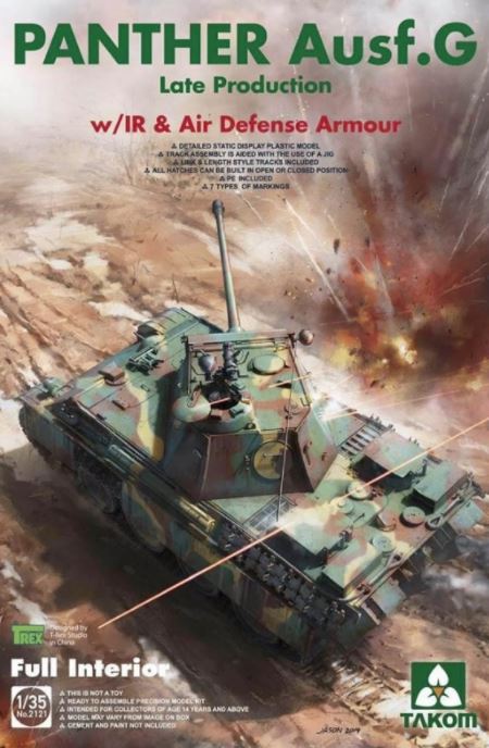 TAKOM (1/35) Panther Ausf. G Late Production w/IR & Air Defense Armor Full Interior