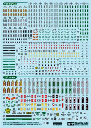 TAMIYA (1/35 & 1/16) WWII German Military Insignia Decal Set