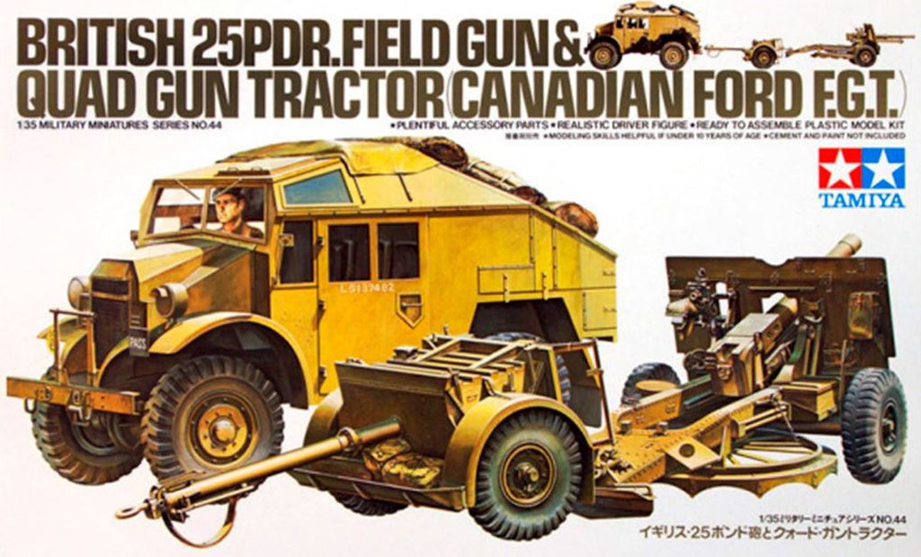 TAMIYA (1/35) British 25Pdr.Field Gun & Quad Gun Tractor Canadian Ford F.G.T