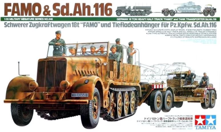 TAMIYA (1/35) Schwerer Zugkraftwagen 18t "FAMO" und Tiefladeanhänger für Pz.Kpfw. Sd.Ah.116