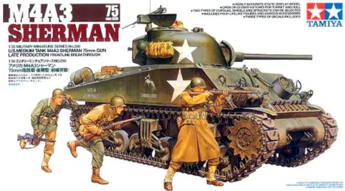 TAMIYA (1/35) US Medium Tank M4A3 Sherman 75mm Gun Late Production