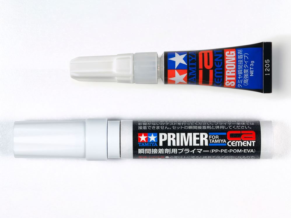 TAMIYA CA Cement & Primer Set (PP/PE/POM/EVA)