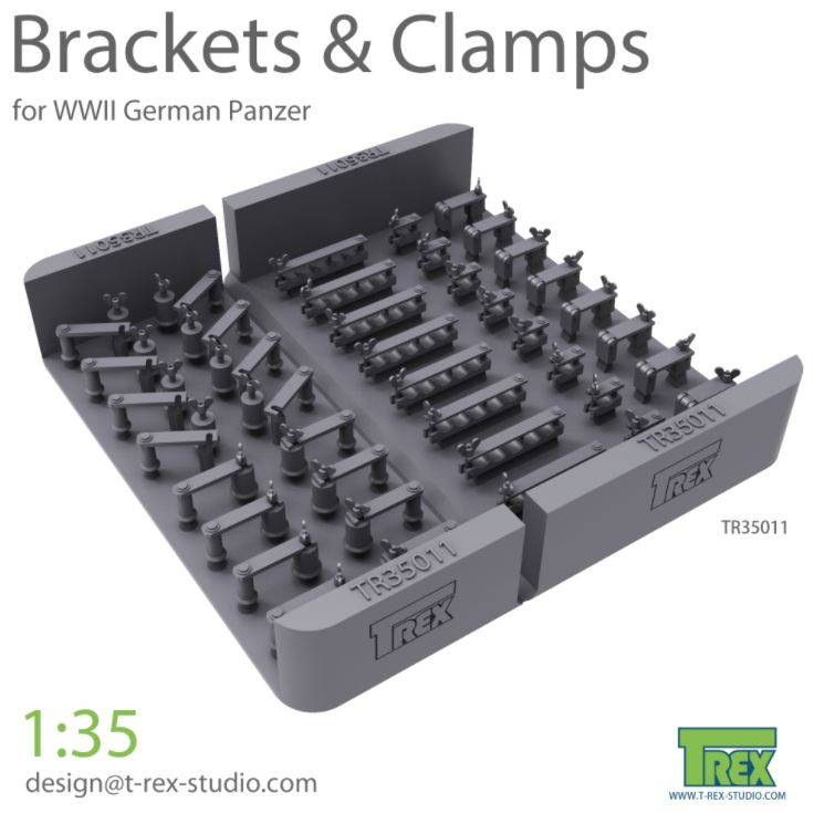 T-REX (1/35) Brackets & Clamps for German Panzer Set